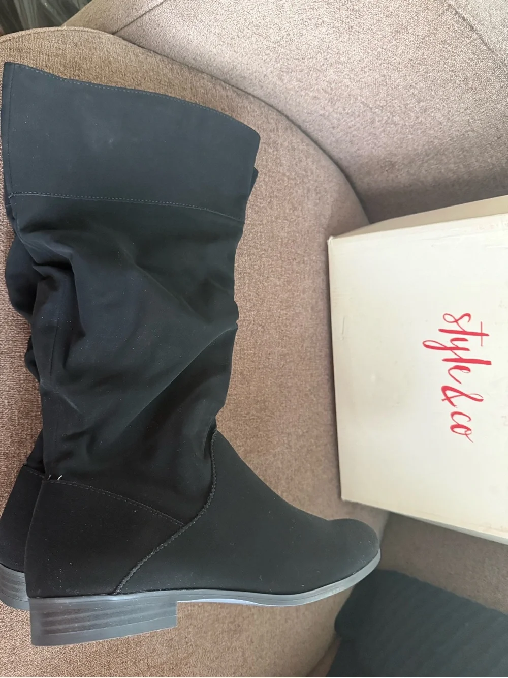 Style & Co. Black Over-the-Knee Stretch Riding Boot